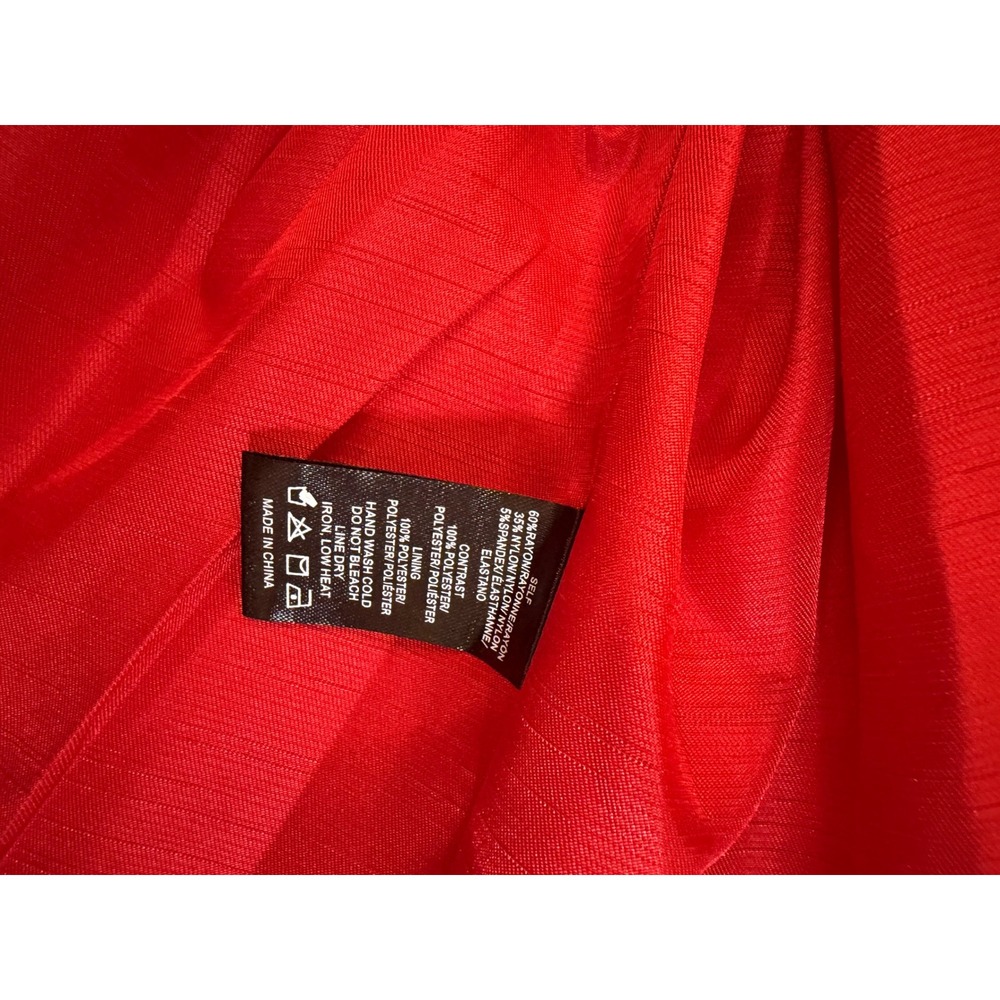 Sunday in Brooklyn Red Puff Sleeve Peplum Top‎ V-Neck NWT Size S 4112 - Picture 6 of 11
